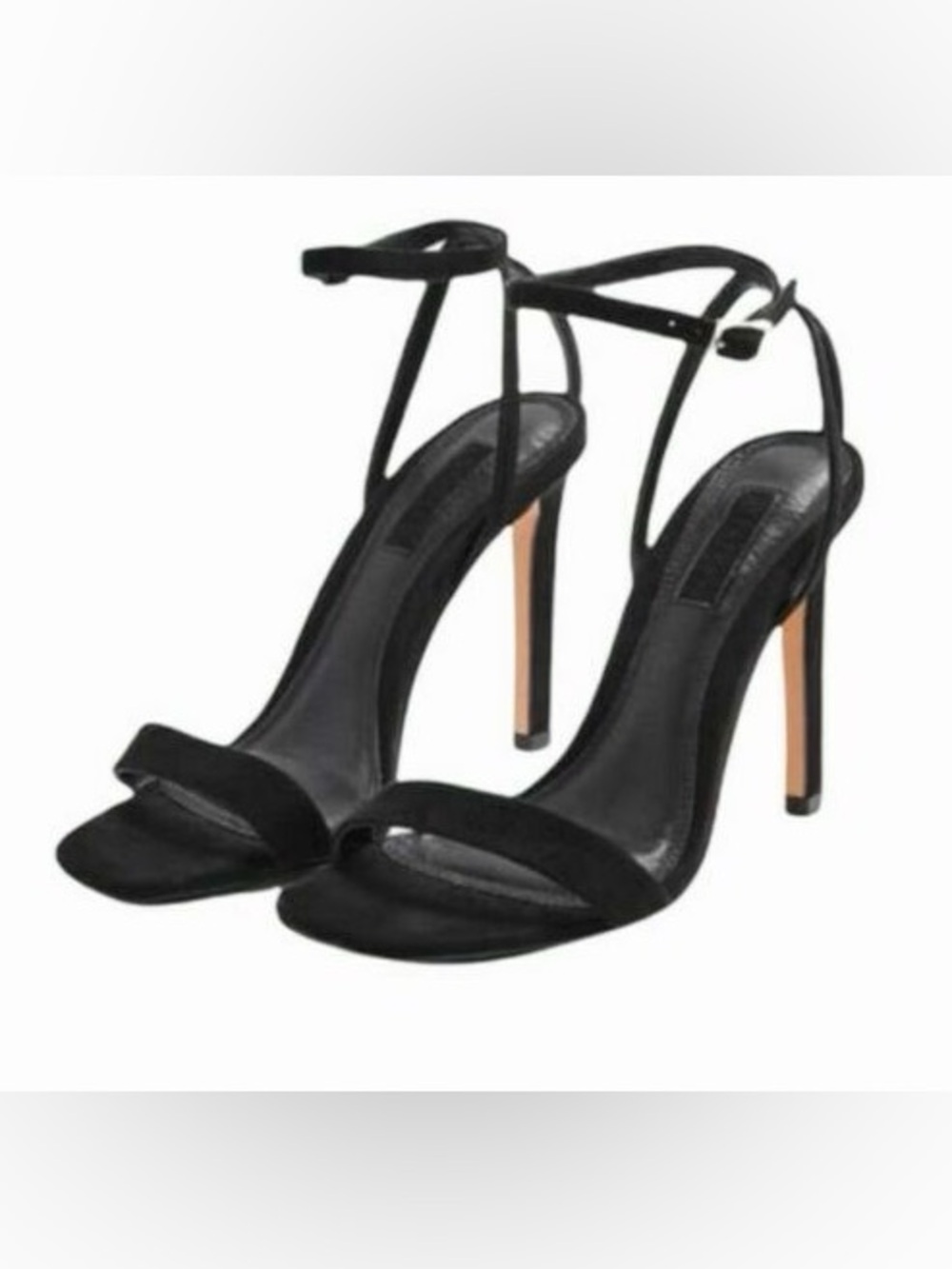 Topshop Black Strappy Ankle-Stiletto Sandals